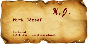 Mirk József névjegykártya